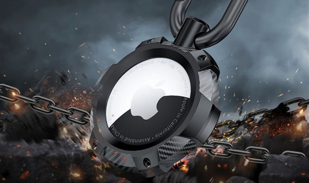 Brelok TECH-PROTECT TPUCarbon do Apple Airtag dopasowanie idealne montaz demontaz