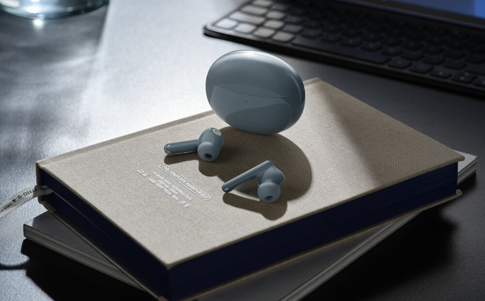 SŁUCHAWKI BLUETOOTH OPPO ENCO AIR 2 PRO W33 design wodoszczelność wodoodporność szary kolor dyskretne lekkie