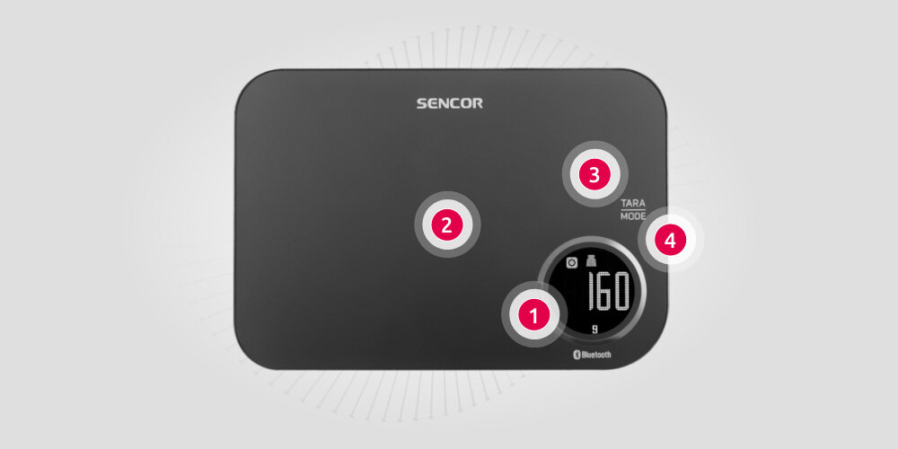 Waga SENCOR SKS 7078BK wygoda funkcjonalność wyświetlacz LCD ważenie pomiar TARA MODE