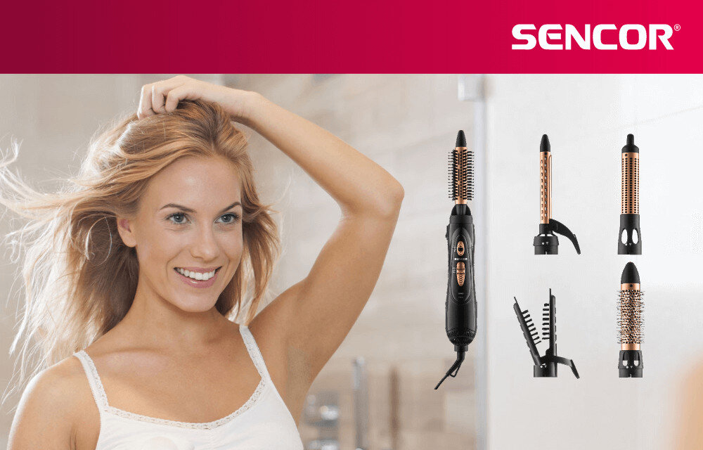 Suszarko-lokówka SENCOR SHS 8550BK 18 mm 1000 W wygląd design prezentacja wizualizacja Stylizacja bez uszkodzeń