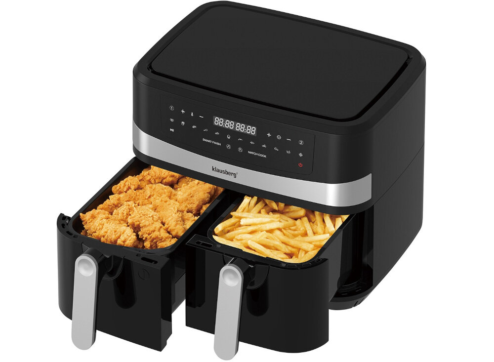 Frytkownica beztłuszczowa KLAUSBERG KB-7573 Air Fryer temperatura ustawien zakres od 80°C do 200°C moc 1800 W Funkcja automatycznego wyłączania