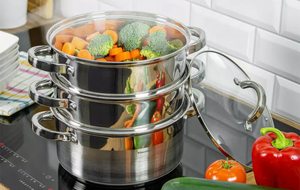 Garnek KLAUSBERG KB-7139 20 cm do każdej kuchni gotowanie na parze płyta warzywa zdrowe gotowanie