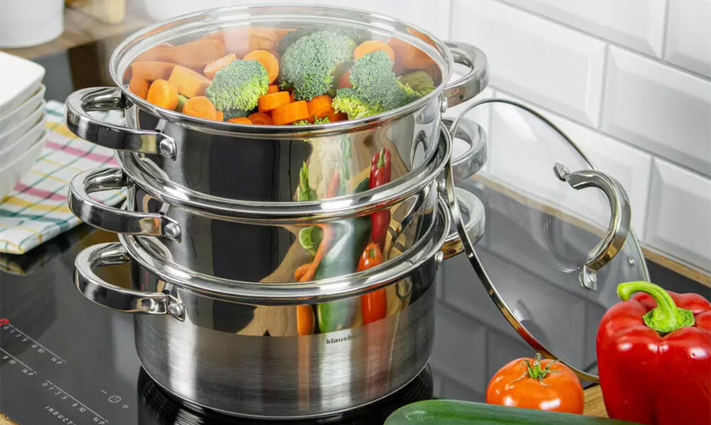 Garnek KLAUSBERG KB-7142 22 cm do każdej kuchni gotowanie na parze płyta warzywa zdrowe gotowanie