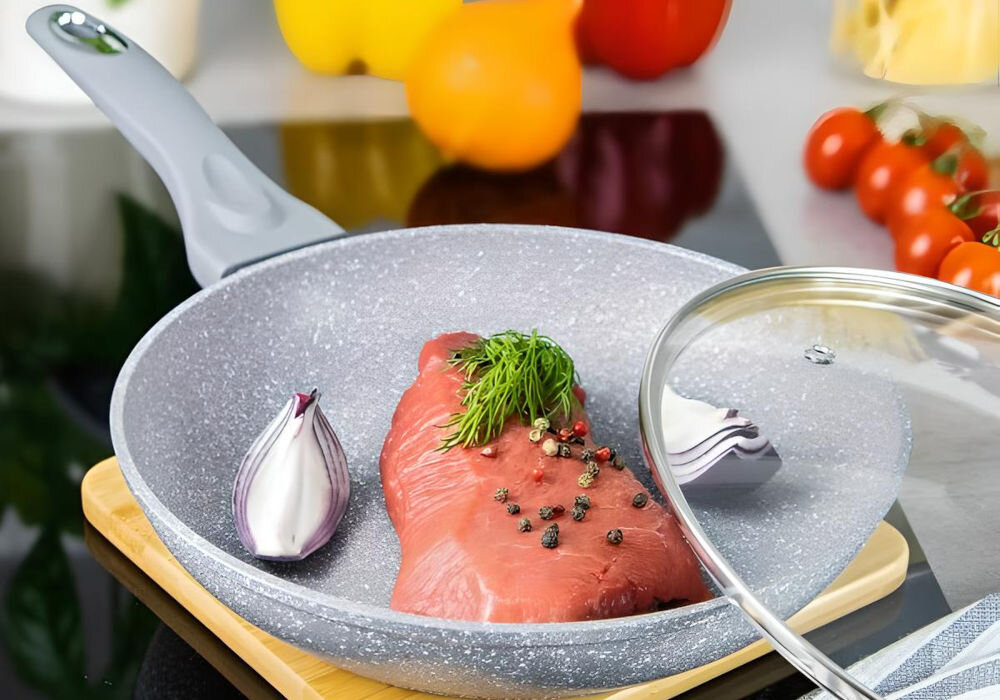 Patelnia KLAUSBERG KB-7316 24cm  do każdej kuchni patelnia pokrywka marmurek gotowanie mięso