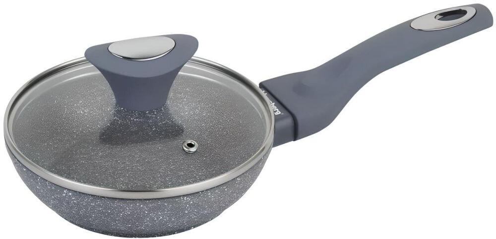 Patelnia KLAUSBERG KB-7316 24cm  wszechstronna do stosowania na wszystkich rodzajach kuchenek gazowe indukcyjne ceramiczne elektryczne halogenowe szklana pokrywka miękki w dotyku uchwyt nienagrzewajacy smażenie duszenie podsmażanie wygodne efektywne codzienne gotowanie