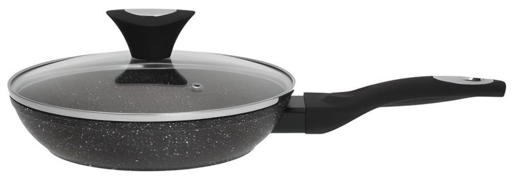 Patelnia KLAUSBERG KB-7037 20 cm wszechstronna do stosowania na wszystkich rodzajach kuchenek gazowe indukcyjne ceramiczne elektryczne halogenowe szklana pokrywka miękki w dotyku uchwyt nienagrzewajacy smażenie duszenie podsmażanie wygodne efektywne codzienne gotowanie 