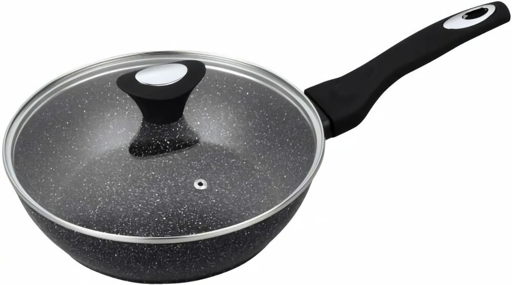 Patelnia KLAUSBERG KB-7296 28 cm funkcjonalność stylowy wygląd marmurkowy wzór elegancja komponuje się z każdą kuchnią wysoka jakość aluminium efektywne rozprowadzanie i zatrzymywanie ciepła wewnętrzna powłoka granitowa ułatwienie smażenia i czyszczenia średnica 28 cm przygotowywanie różnorodnych potraw estetyka praktyczność 