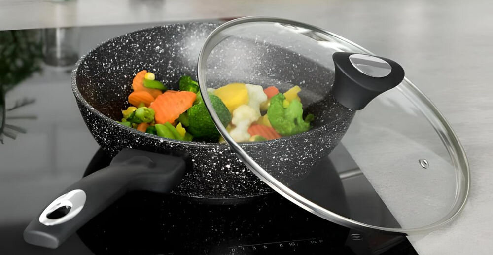 Patelnia KLAUSBERG KB-7192 30 cm do każdej kuchni patelnia pokrywka marmurek gotowanie warzywa