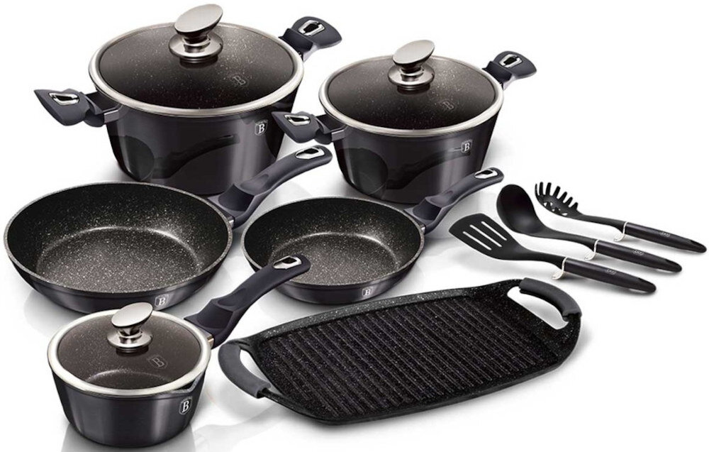 Zestaw garnkow BERLINGER HAUS Carbon Pro Edition BH-6911 (12 elementow) 