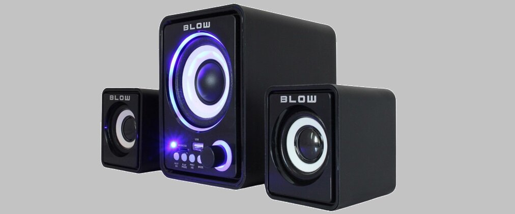 Głośniki BLOW 2.1 MS-26 Dźwięk wymiary zasilanie wygląd Nowoczesny design