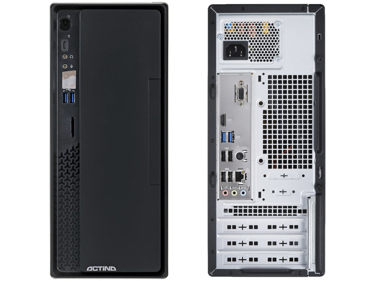 Komputer ACTINA R3-3200G 8GB RAM 512GB SSD Windows 11 Home gniazda złącza rozbudowa interfejsy