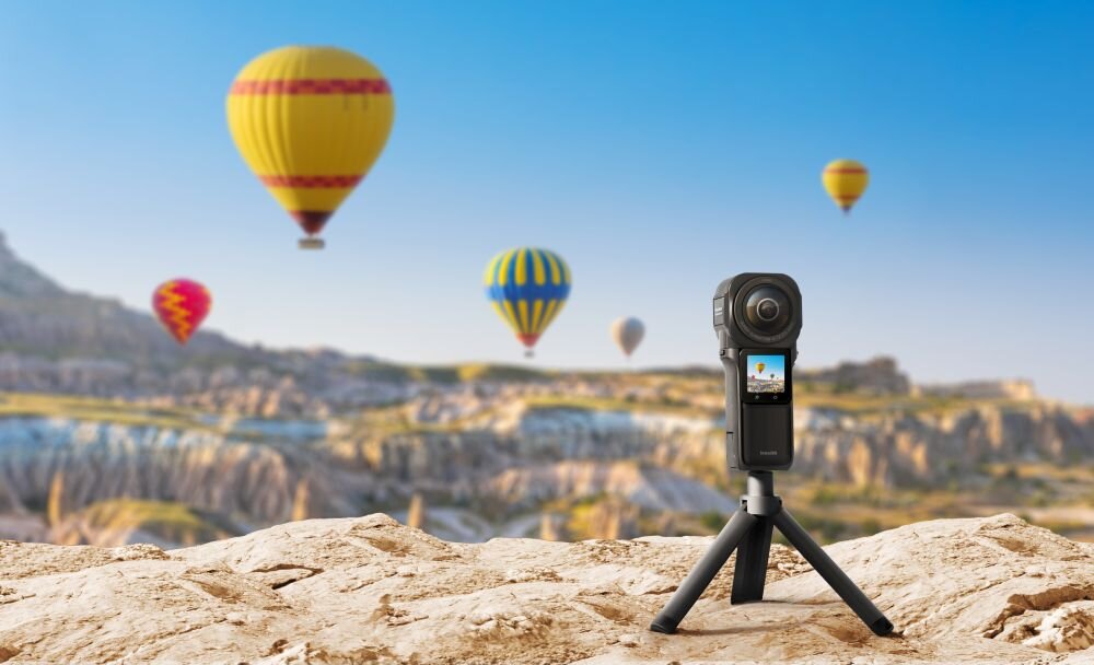 Kamera sportowa INSTA360 ONE RS 1-inch 360 Edition sport montaż nagrywanie stabilizacja montaż edycja filtry ostrość śledzenie tryby bateria akumulator zasilanie ładowanie rozdzielczość filmy obudowa odporność wielkość łączność sterowanie