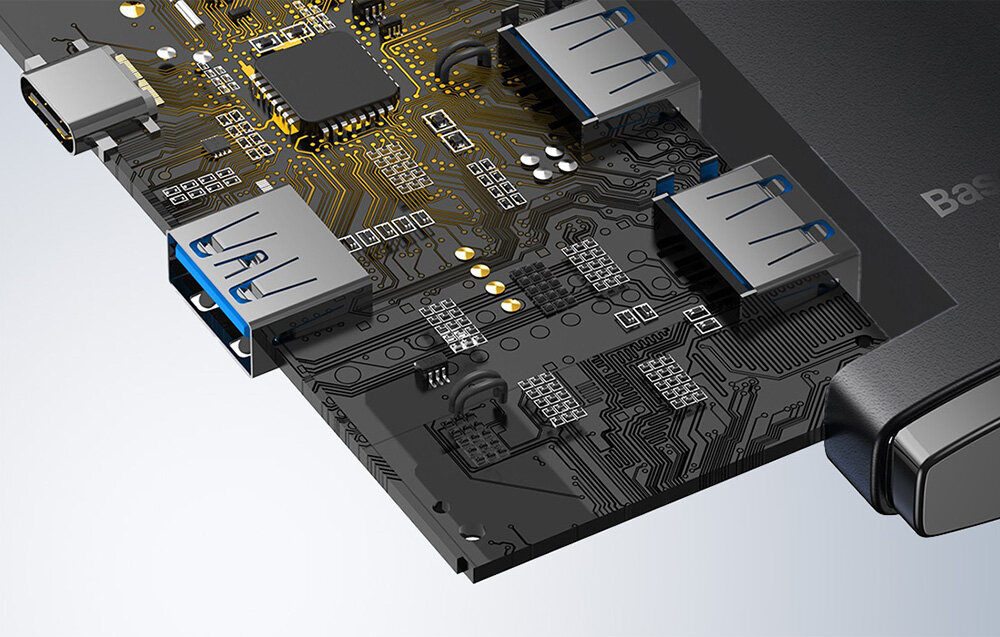 Hub BASEUS Lite Series 4in1 WKQX030401D design trwałość odporność