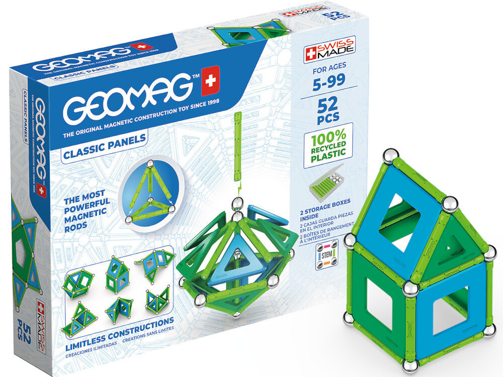 Klocki magnetyczne GEOMAG Classic Panels Recycled G471 budowanie grawitacja magnetyzm