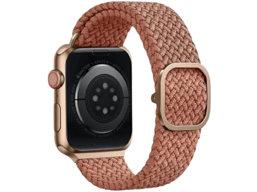 Pasek UNIQ Aspen DE do Apple Watch 1/2/3/4/5/6/7/8/9/SE/SE2 (42/44/45mm) Szary, Na aktywny dzień, Zegarek pokazany od tyłu lewo skos