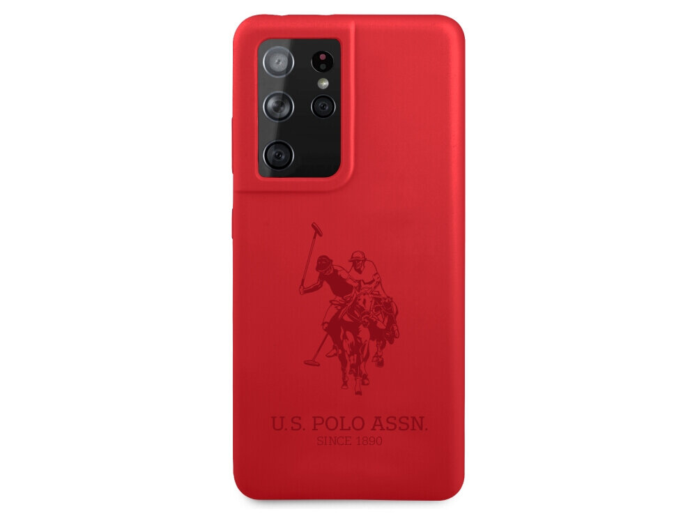 Etui US POLO ASSN Silicone On Tone z elastycznego silikonu Miękki silikon przyjemny w dotyku Wewnętrzna wyściółka z mikrofibry przed zarysowaniami i drobnymi uszkodzeniami - etui od tyłu na białym tle