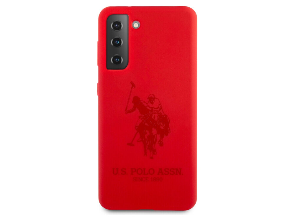 Etui US POLO ASSN Silicone On Tone z elastycznego silikonu Miękki silikon przyjemny w dotyku Wewnętrzna wyściółka z mikrofibry przed zarysowaniami i drobnymi uszkodzeniami - etui od tyłu na białym tle