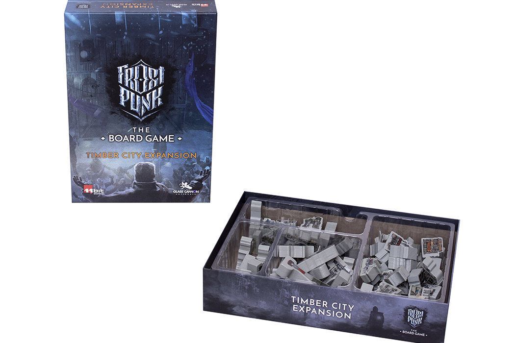 Gra planszowa REBEL Frostpunk:Timber City Expansion zabawa chłód mróz postapo destrukcja rebelia świat decyzje konsekwencje