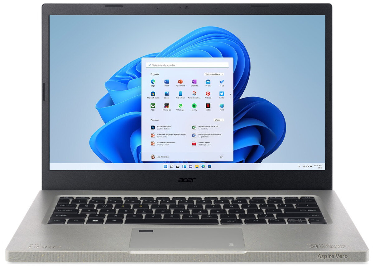 Laptop ACER Aspire Vero ekologiczne materialy