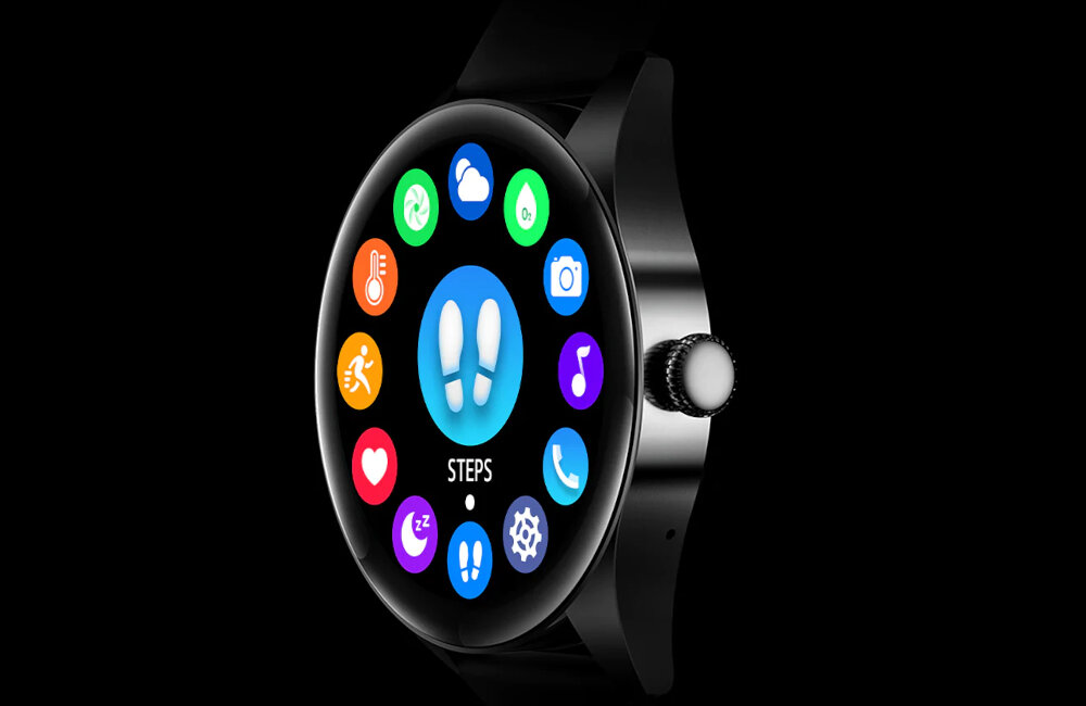 Smartwatch KUMI GW3 Czarny kompatybilność bluetooth znajdź telefon funkcja aplikacja ios android