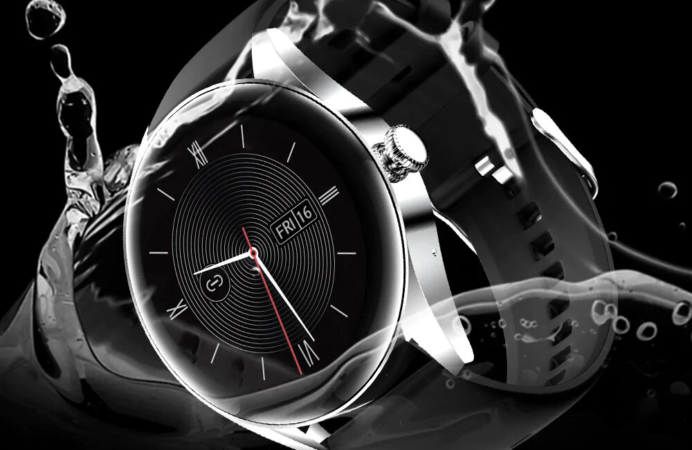Smartwatch KUMI GW3 Czarny jakość wykonania silikonowy pasek wygoda lekkość klasa szerokość grubość detale pyłoszczelność wodoszczelność