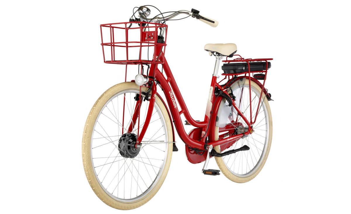 Rower elektryczny FISCHER City Retro D19 28 cali damski Czerwony wyposazenie