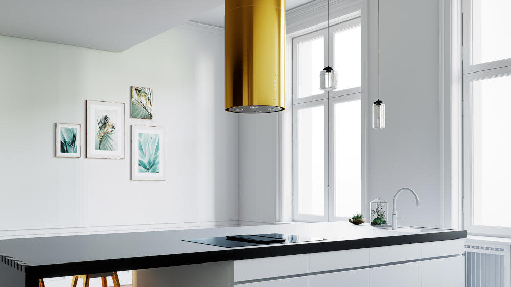 GLOBALO Cylindro Isola 39.6 stylistyka ponadczasowość materiały stal lakierowana mat stylistyka design kuchnia