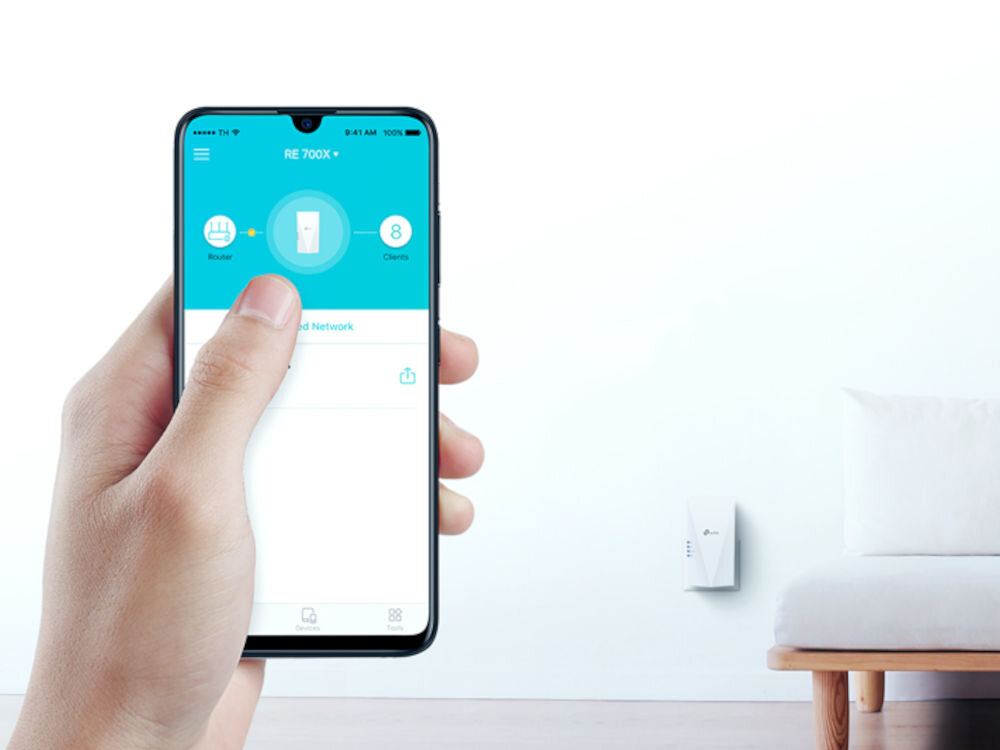 Wzmacniacz sieci TP-LINK RE700X aplikacja TP-LINK Tether, routery i wzmacniacze, Android, iOS