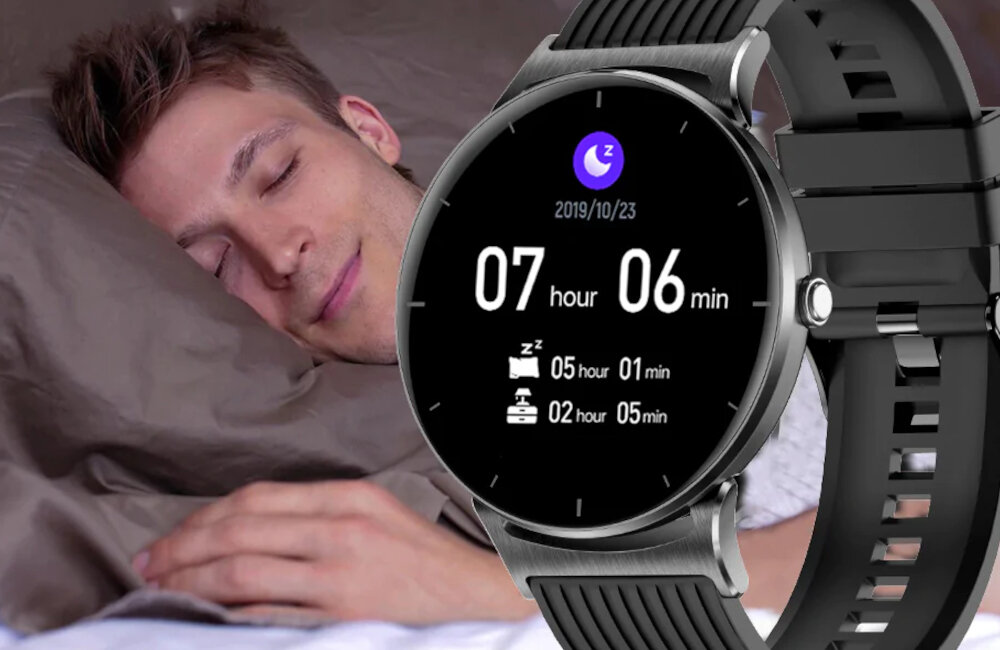 Smartwatch KUMI KU-GW1 monitor snu pomiar temperatury czujnik tętna owulacja cykle menstruacyjne 