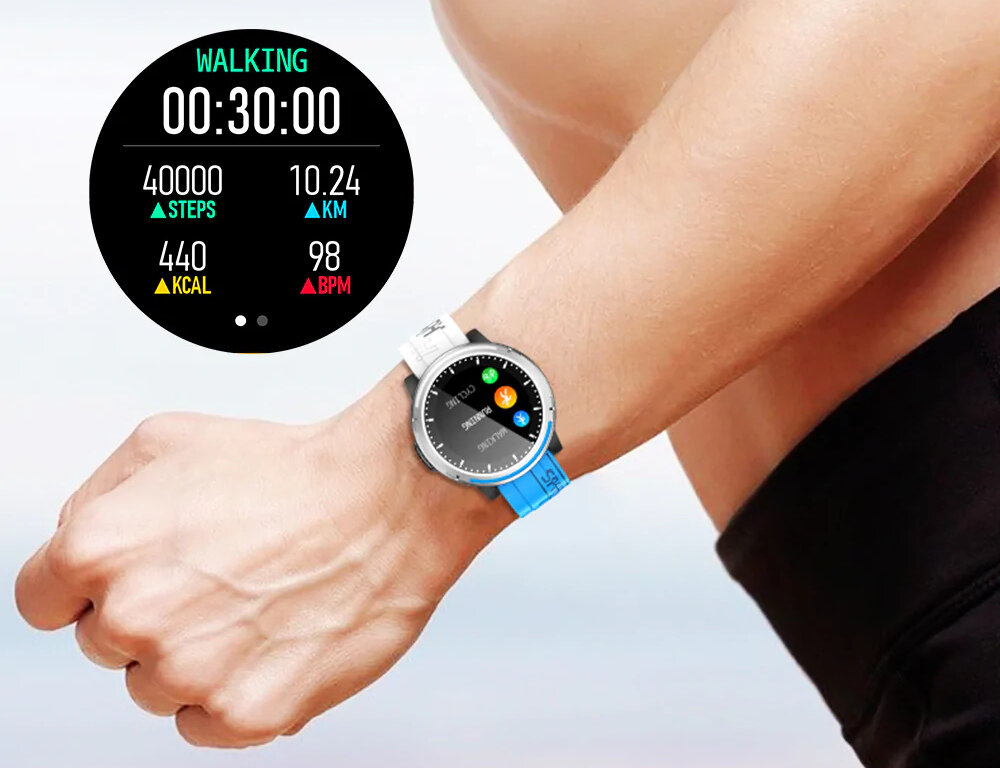 Smartwatch KUMI M1 aplikacja 8 trybów treningowych monitor snu 