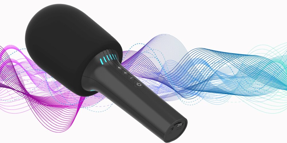 Mikrofon FOREVER BMS-500 S!NGit karaoke muzyka zabawa czas pracy akumulaotr redukcja wokal głos estradowy pogłos bluetooth łączność gwiazda