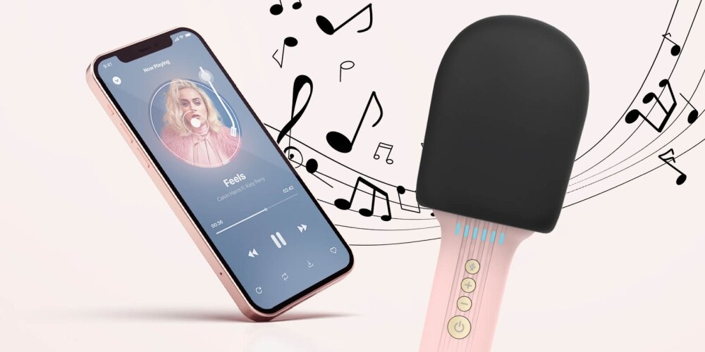 Mikrofon FOREVER BMS-500 S!NGit karaoke muzyka zabawa czas pracy akumulaotr redukcja wokal głos estradowy pogłos bluetooth łączność gwiazda
