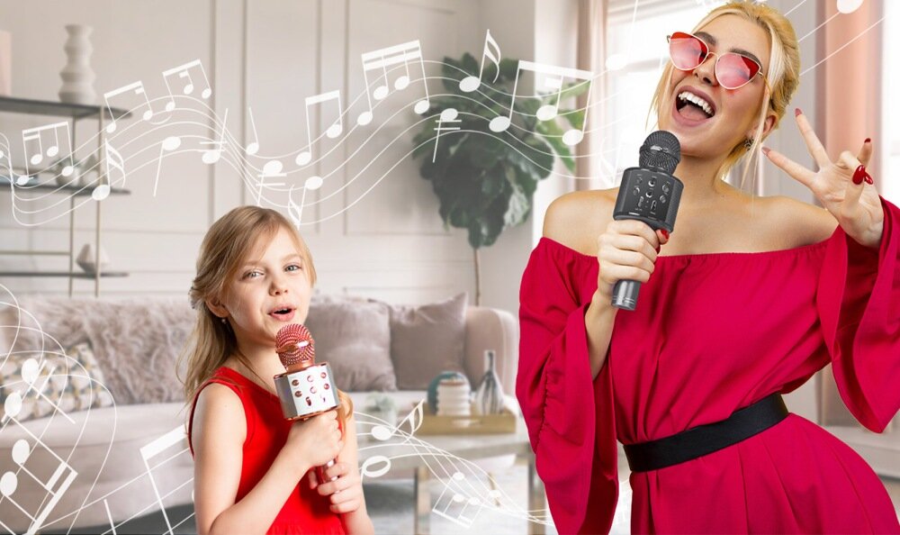 Mikrofon FOREVER BMS-300 brzmienie zabawa modulacja głos bezprzewodowy bluetooth