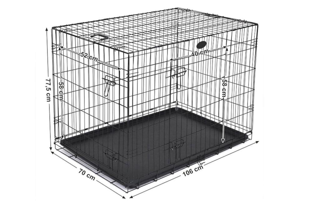 FEANDREA PPD42H wymiary klatka zwierzę przestronne wnętrze duże legowisko kocyk zabawki czyszczenie drzwi taca