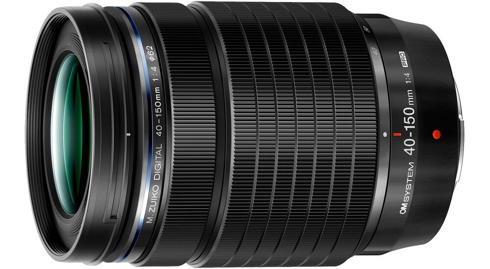Obiektyw OLYMPUS M.Zuiko Digital EZ-M 40-150 F4.0 Pro  ogniskowa przysłona ostrość pierścienie optyka soczewki powłoki montaż bagnet światło jasność zoom filtry waga