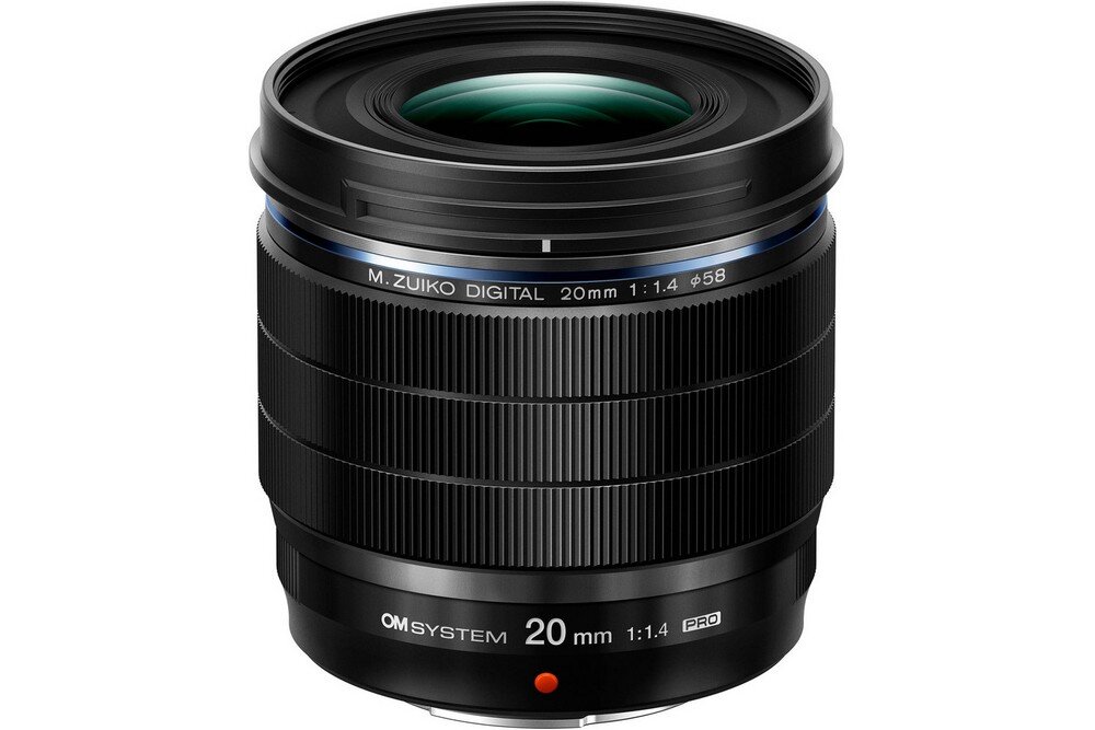 Obiektyw OLYMPUS M.Zuiko Digital ED 20mm 1:1.4 Pro ogniskowa przysłona ostrość pierścienie optyka soczewki powłoki montaż bagnet światło jasność zoom filtry waga