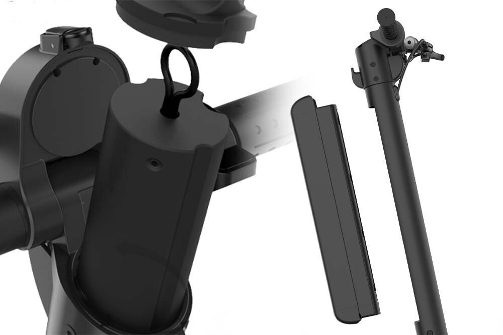 Hulajnoga elektryczna JIVR Scooter X Czarno-srebrny akumulator litowo-jonowy bateria wymienna czas ladowania 5 godzin system podwojnego ladowania