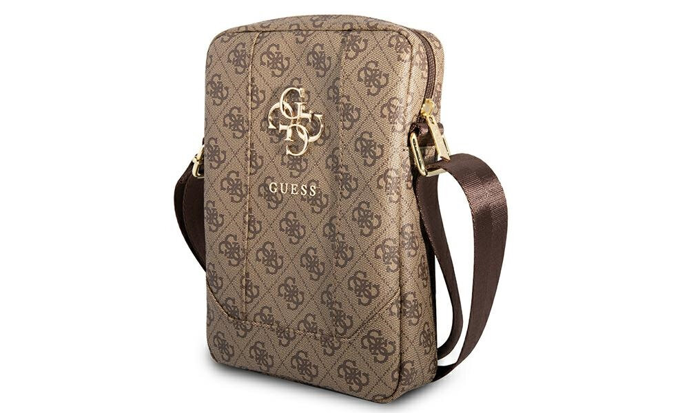 Torba na tablet GUESS 4G Big Metal Logo Brązowy design styl laptop przechowywanie transport