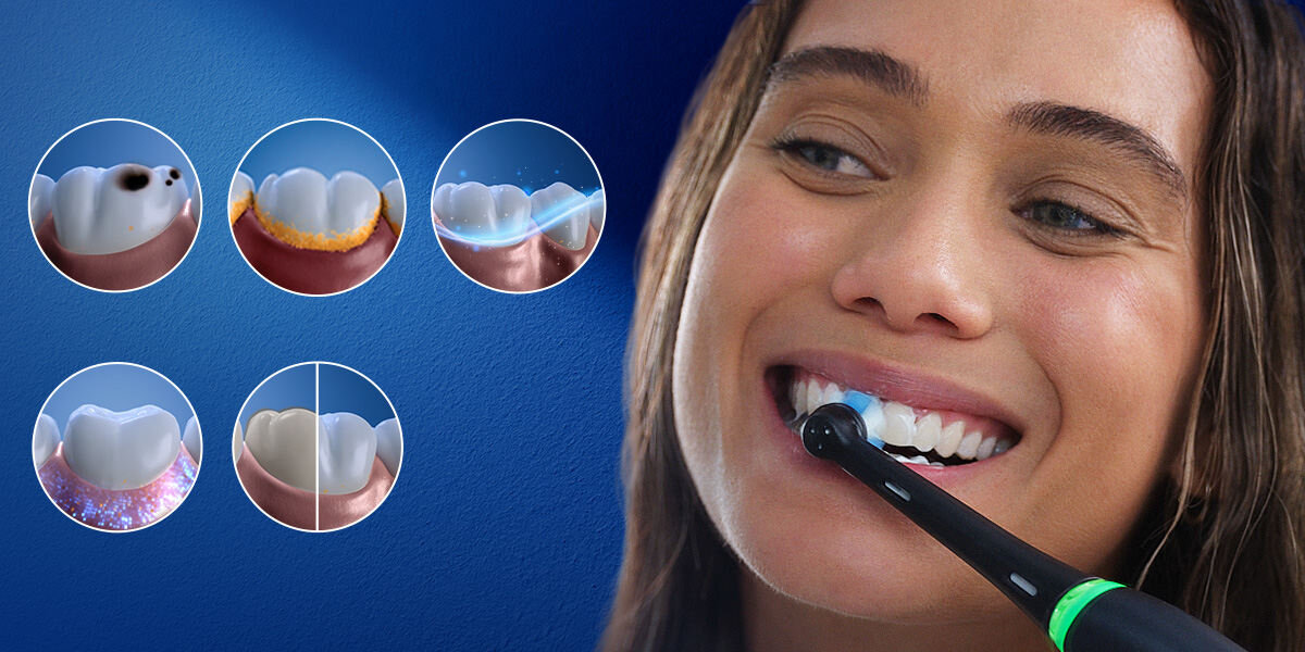 Szczoteczka magnetyczna ORAL-B iO 5 Biały zdjęcie lifestyle Kompleksowa pielęgnacja 