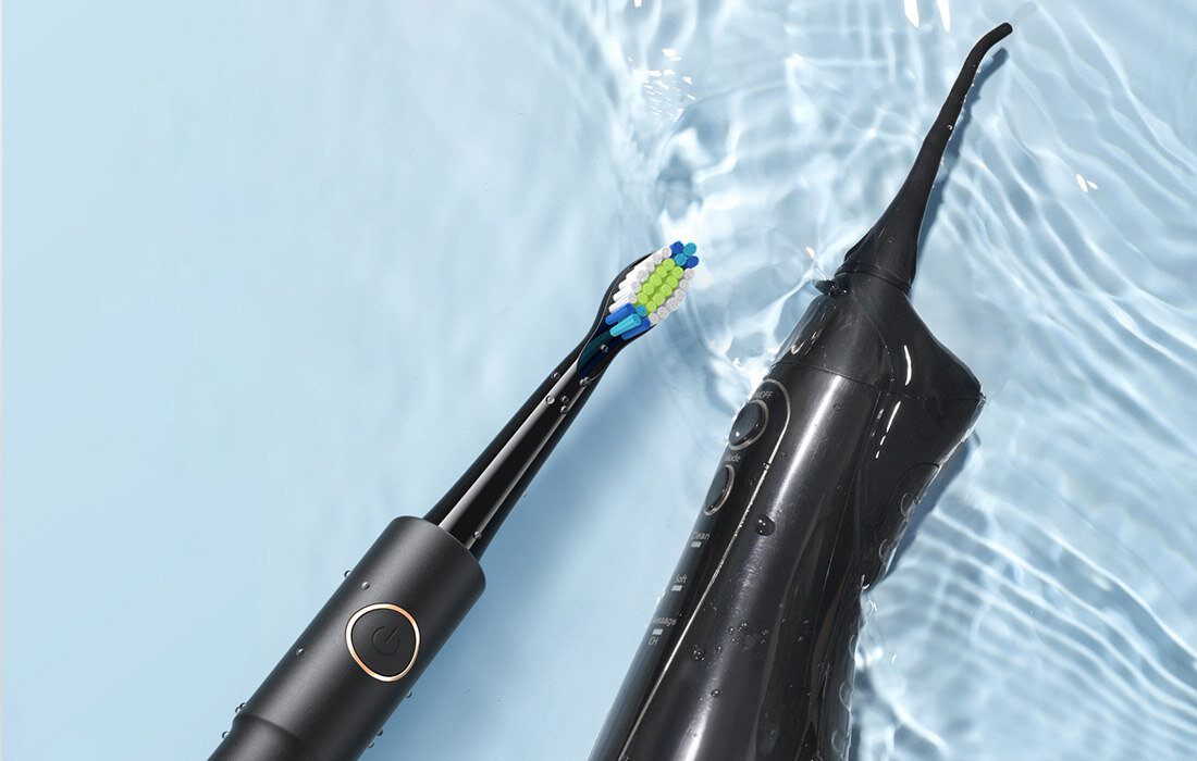 Irygator FAIRYWILL FW-5020E+ Szczoteczka soniczna FW-E11 Czarny wodoodpornosc IPX7