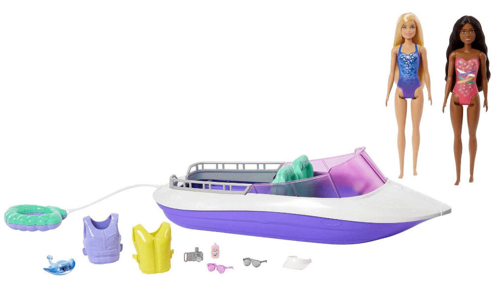 Lalka Barbie Zestaw filmowy Łódź HHG60 zawartosc opakowania zawartosc opakowania