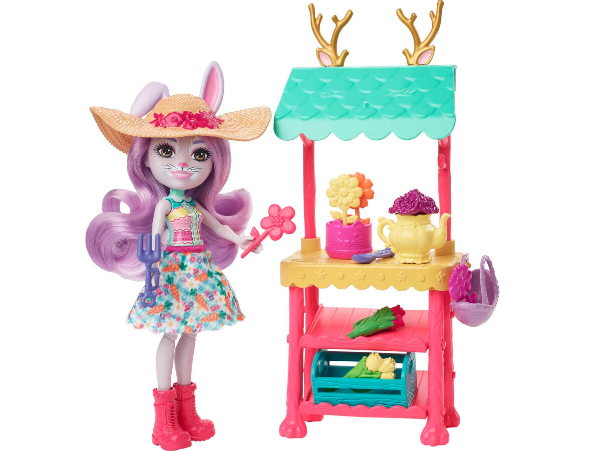 Lalka Enchantimals Targ kroliczkow HHC17 elementy waga kasa