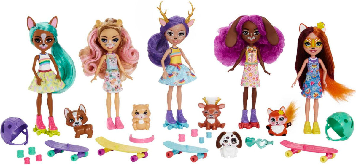 Lalka Enchantimals Przejazdzka po miescie HHC19 elementy opakowanie