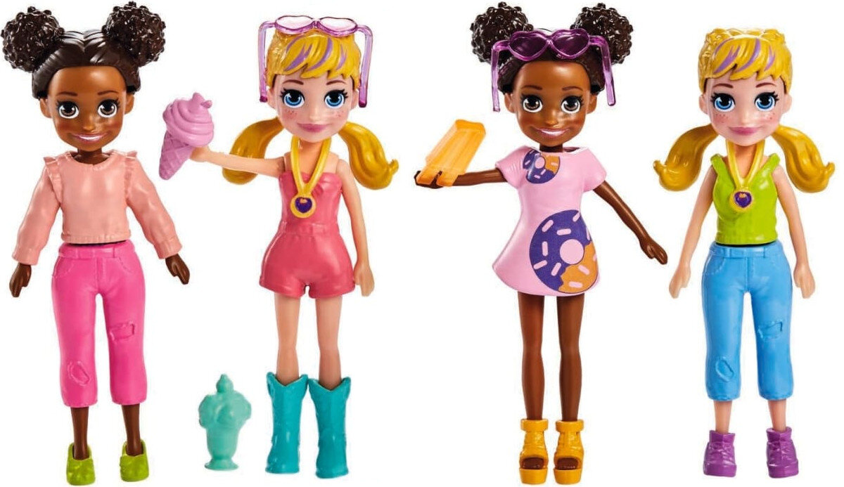 Lalka MATTEL Polly Pocket Modna mobilna lodziarnia HHX77 zjezdzalnia ubranka stylizacje