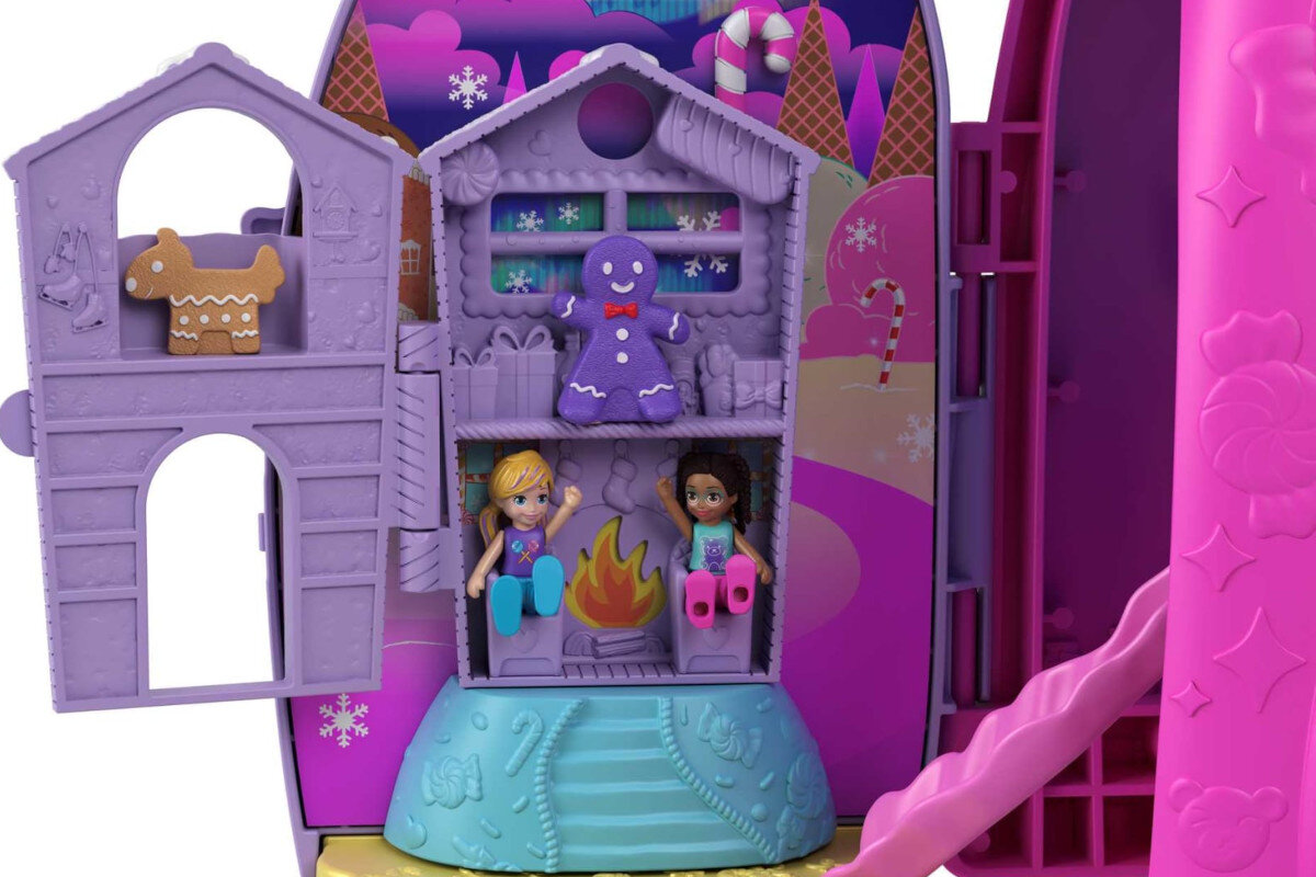 Lalka MATTEL Polly Pocket Mis Automacik Super Niespodzianki HJG28 elementy zaczepy