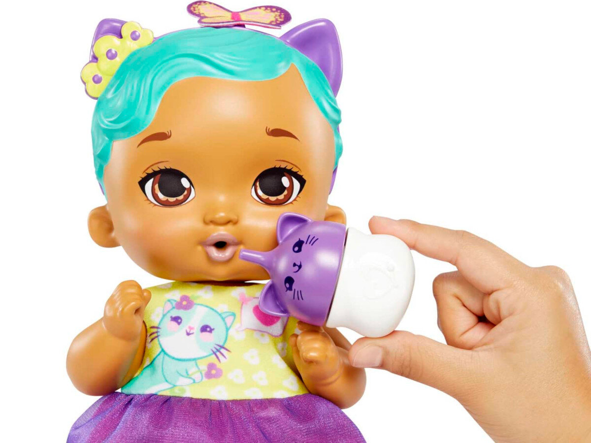 Lalka MATTEL My Garden Baby Bobasek Kotek Karmienie i przewijanie HHL22 lalka wyglad