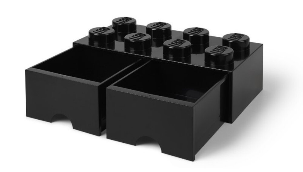 Pojemnik na LEGO z szufladkami Brick 8 Czarny 40061733
