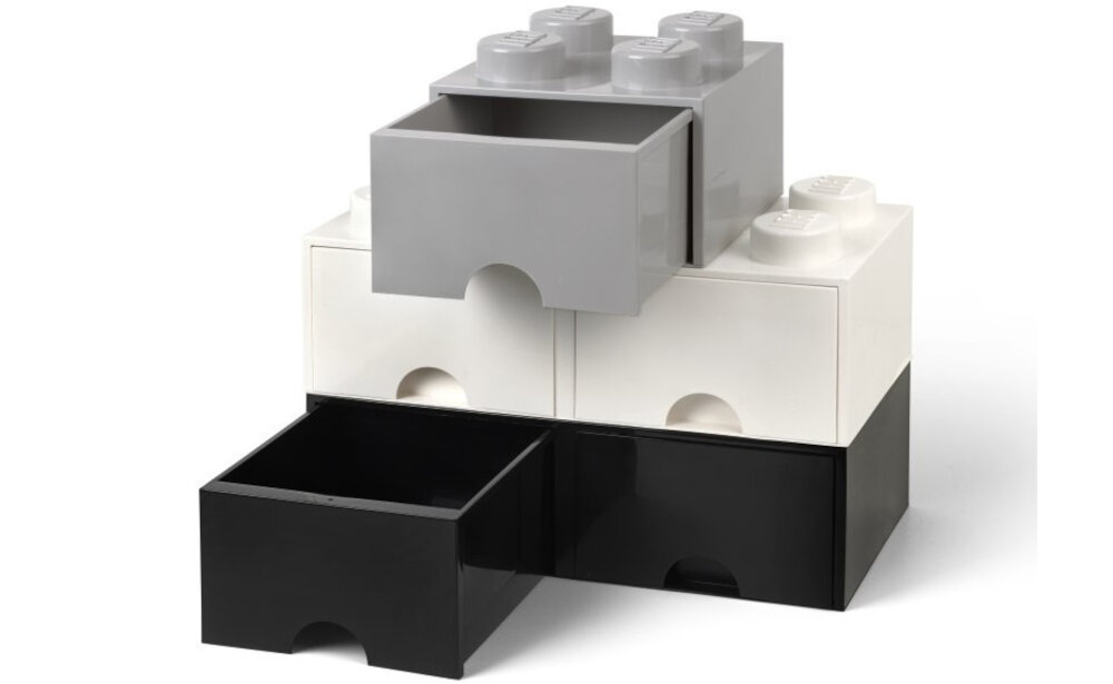 Pojemnik na LEGO z szufladkami Brick 8 Czarny 40061733