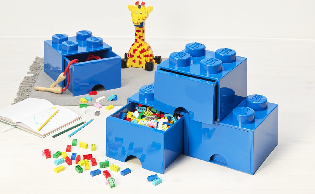 Pojemnik na LEGO z szufladka Brick 8 Niebieski 40061731