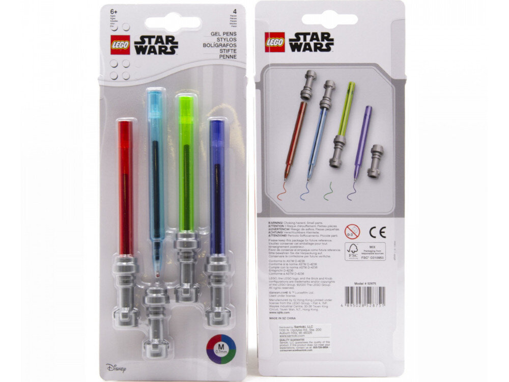 Dlugopis LEGO Star Wars Miecz świetlny 52875 (4 szt.) wymiary